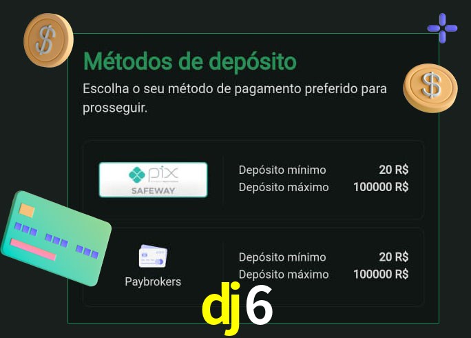 O cassino dj6 oferece uma grande variedade de métodos de pagamento